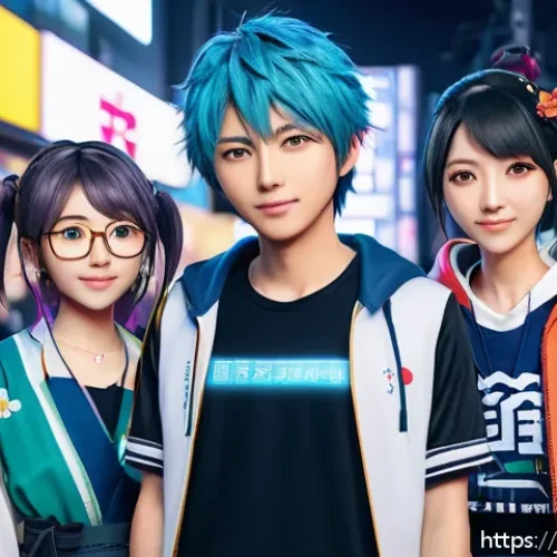 FC온라인 비공식 모드 - A vibrant gaming community forum scene set in a modern digital space, featuring diverse anime-style ...